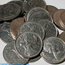 Nickel Canadian Quarters.