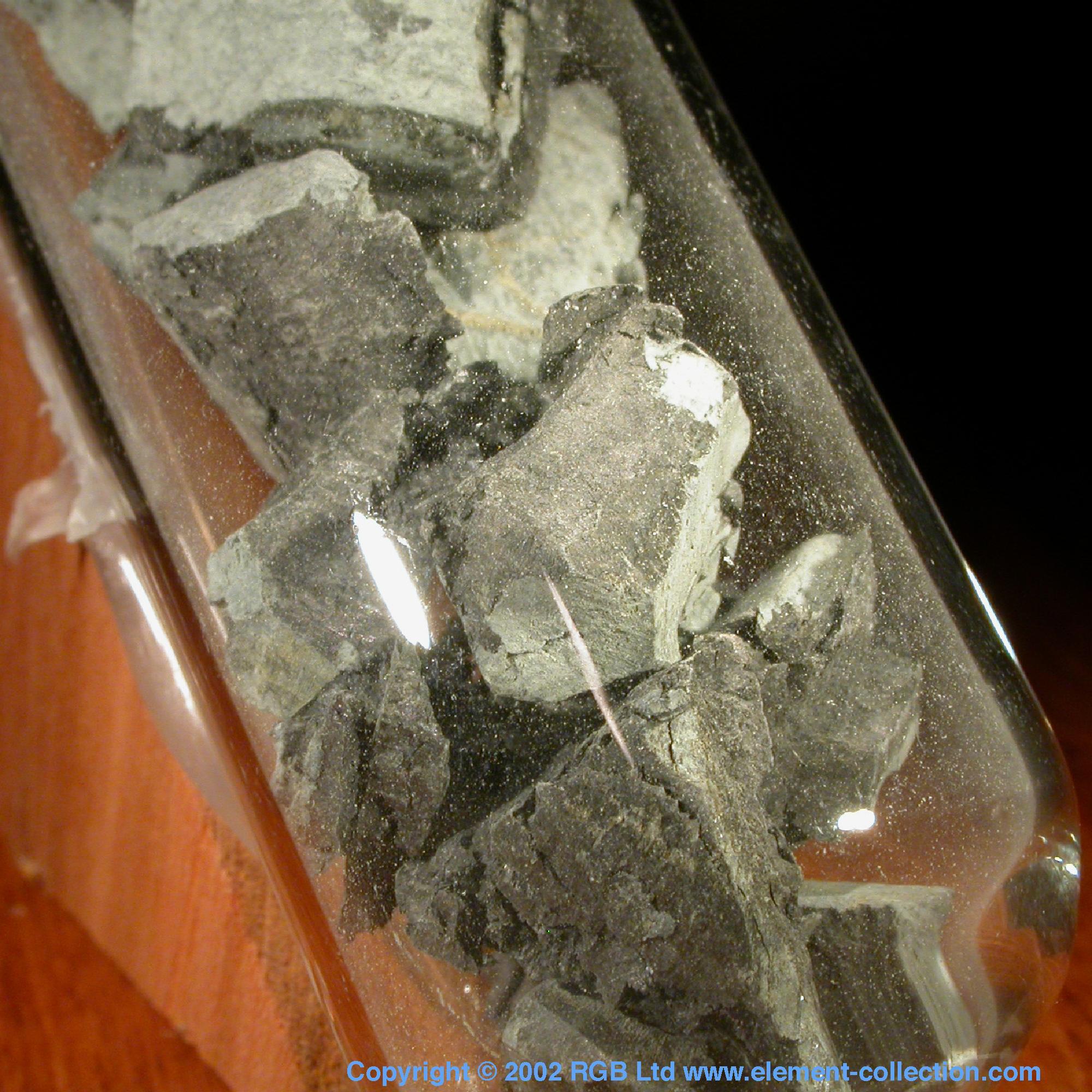 Lumps ampouled under argon