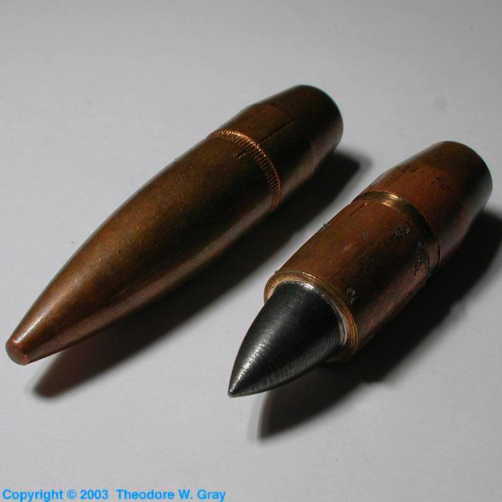 Iron .50 caliber armor piercing shellNot uranium after all