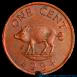 Copper Copper Bermuda pig coin