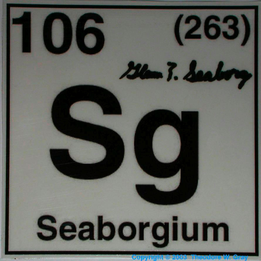 Seaborgium Autographed card