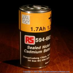 Nickel-Cadmium (NiCad) rechargeable battery