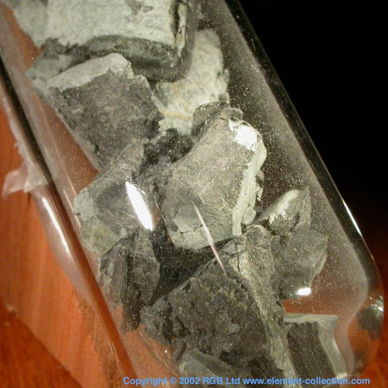 Lumps ampouled under argon