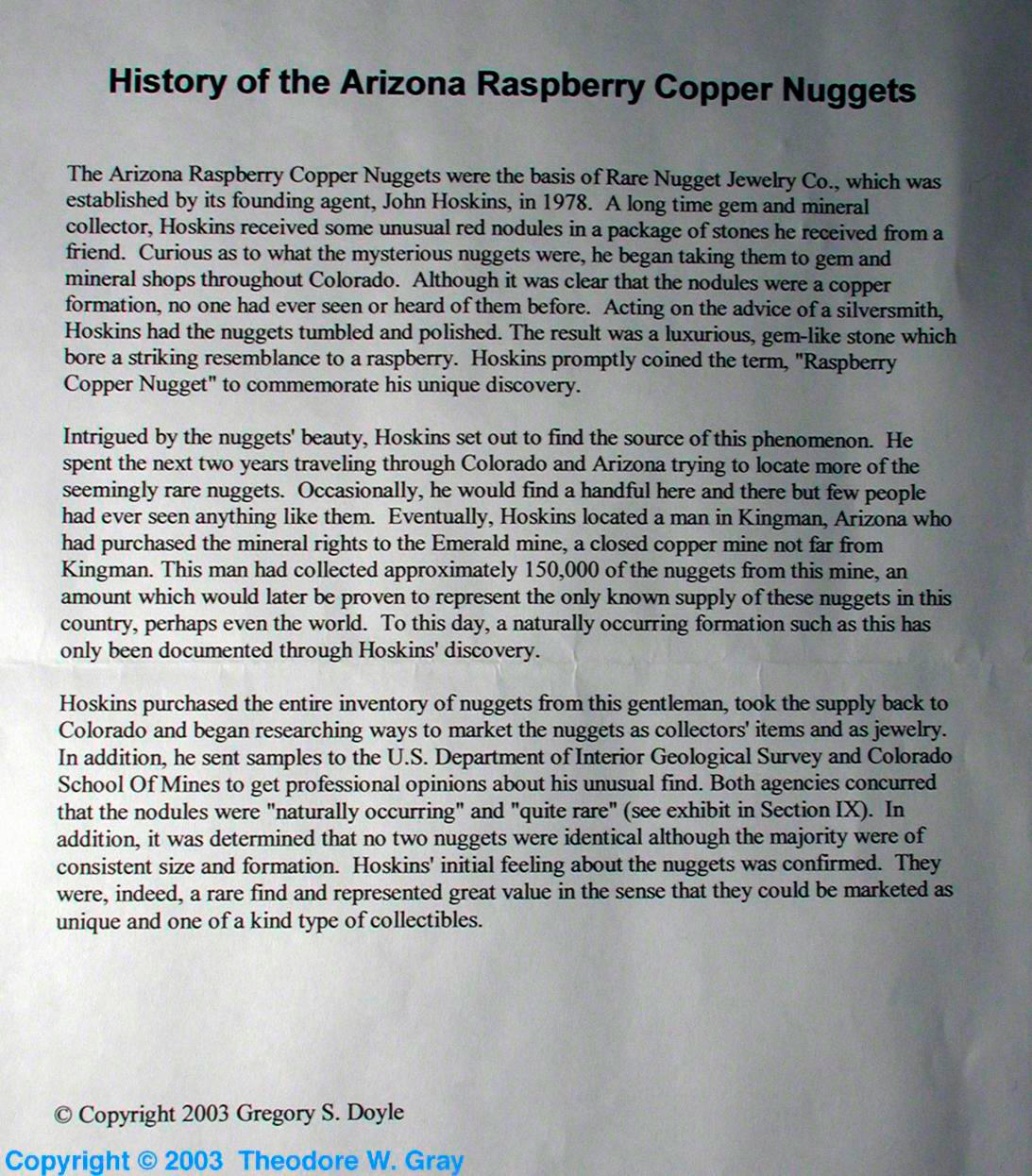 Copper Arizona Raspberry Copper Nodules/Nuggets