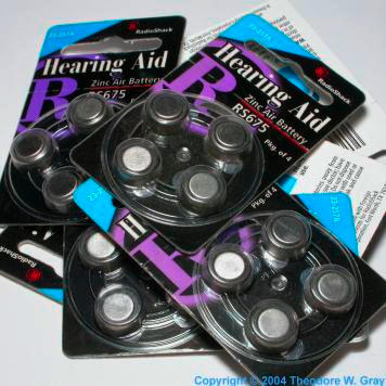 Zinc Zinc-air hearing aid batteries