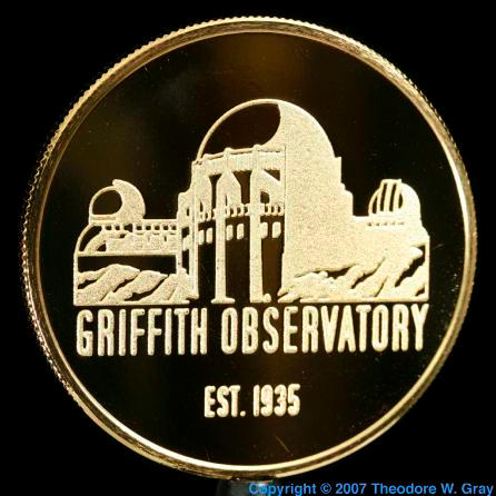 Gold Gold-plated Griffith Observatory coin