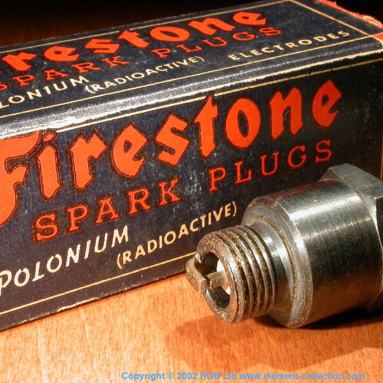 Polonium Radioactive Firestone spark plugs